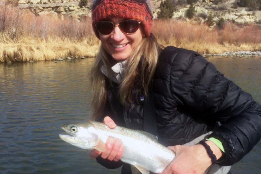 Fly fishing on the San Juan river below Navajo Dam in the winter.
